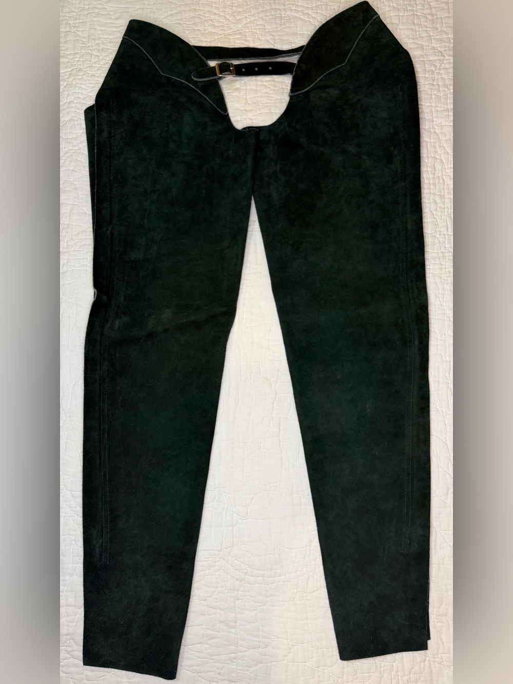 NWOT Devon Aire Riding Equestrian Pants Chaps Suede Leather Dark Green MEDIUM